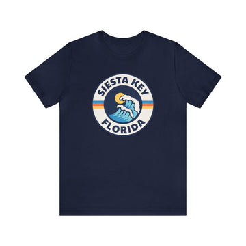 Buy navy Siesta Key, Florida T-Shirt - Unisex Siesta Key Shirt - Wave Circle