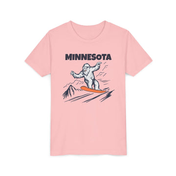 Buy pink Minnesota Yeti Snowboard Youth Tee - Kids Skiing Shirt