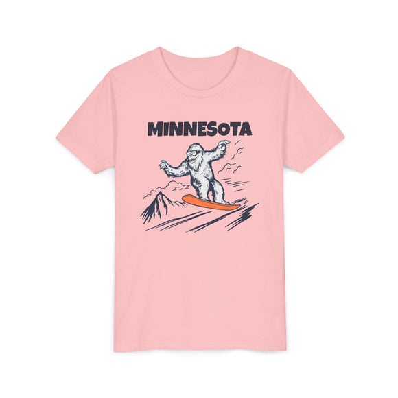 Minnesota Yeti Snowboard Youth Tee - Kids Skiing Shirt