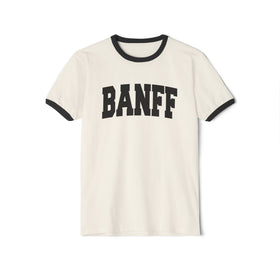 Banff, Canada Cotton Ringer Graphic Tee - Unisex Banff T Shirt, Vintage Style Tee, Men's/Women's Tee - 0