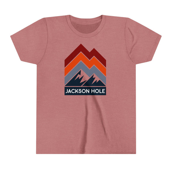 Jackson Hole, Wyoming Youth Shirt - Retro Mountain Jackson Hole Kid's T-Shirt