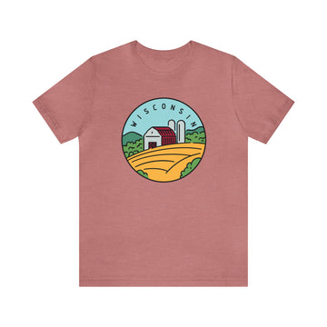 Buy heather-mauve Wisconsin T-Shirt - Unisex Wisconsin Shirt