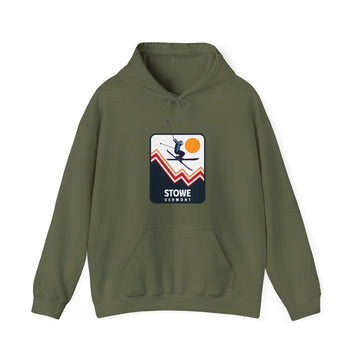 Buy military-green Stowe, Vermont Hoodie - Unisex Snow Ski Jump Stowe Hoodie Sweatshirt