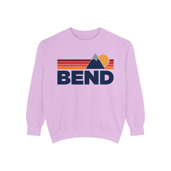 Bend, Oregon Mountain Stripes Sweatshirt | Comfort Colors - 100% Cotton