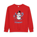 Vermont Toddler Sweatshirt - Skiing Snowman Vermont Toddler Crewneck Sweatshirt-5