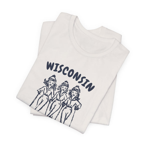 Wisconsin Ski Babes T‑Shirt — Retro Skiing Graphic Tee