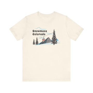 Buy natural Snowmass, Colorado T-Shirt - Retro Ski Mountain Gondola Unisex Snowmass Shirt