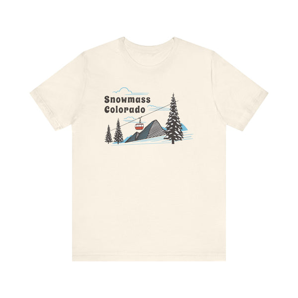 Snowmass, Colorado T-Shirt - Retro Ski Mountain Gondola Unisex Snowmass Shirt