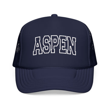 Aspen, Colorado Trucker Hat — Vintage College Foam Mesh Aspen Cap