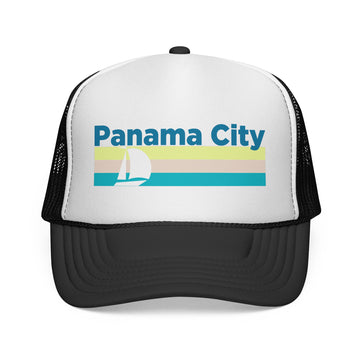 Panama City, Florida Retro Sailboat Trucker Hat
