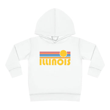 Buy white Illinois Toddler Hoodie - Retro Sunrise Unisex Illinois Toddler Sweatshirt
