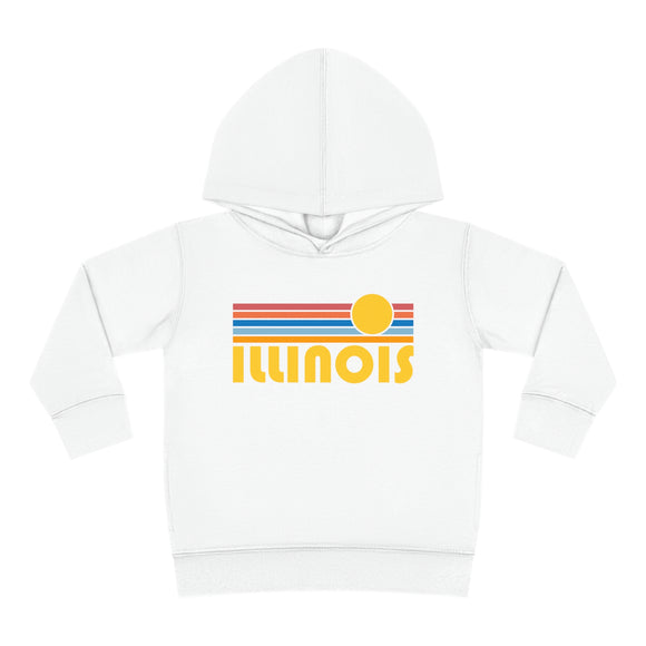 Illinois Toddler Hoodie - Retro Sunrise Unisex Illinois Toddler Sweatshirt