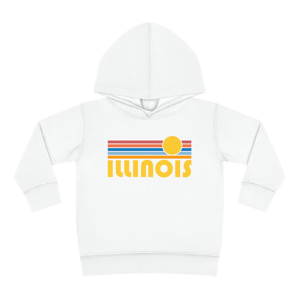 Illinois Toddler Hoodie - Retro Sunrise Unisex Illinois Toddler Sweatshirt