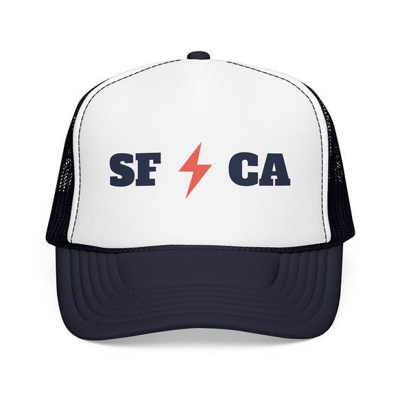 San Francisco, California Retro Trucker Hat - Lightning Foam Cap