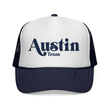 Buy dark-navy Austin, Texas Retro Trucker Hat