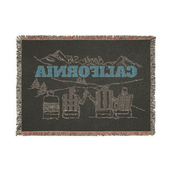 California Ski Town Throw Blanket | Mountain Woven Blanket