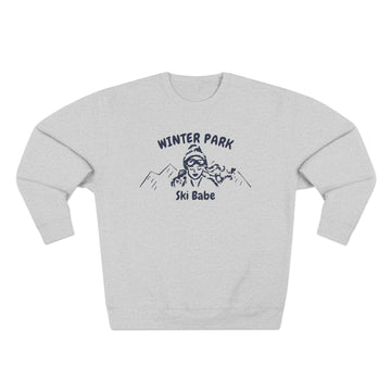 Buy heather-grey Premium Winter Park, Colorado Ski Babe Sweatshirt