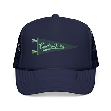 Cuyahoga Valley National Park Pennant Trucker Hat — Vintage Foam Mesh Cap - 0