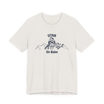 Buy vintage-white Utah Ski Babe T‑Shirt - Retro Skiing Graphic Tee