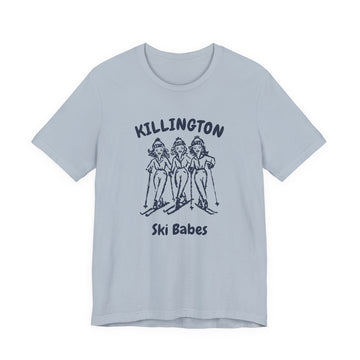 Buy light-blue Killington, Vermont Ski Babes T‑Shirt — Retro Skiing Graphic Tee