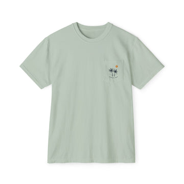 Buy bay Siesta Key, Florida Palm Tree Pocket Tee, Summer Coastal Vibes Top, Beach Apparel - Comfort Colors Graphic T Shirt