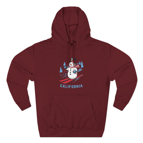 Premium California Skiing Snowman Hoodie