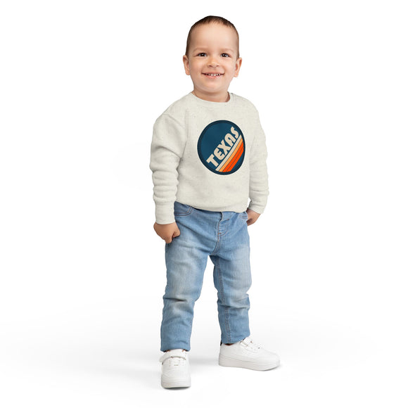 Texas Toddler Sweatshirt - Retro Texas Toddler Crewneck Sweatshirt
