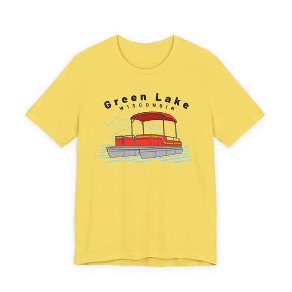 Green Lake, Wisconsin T Shirt - Pontoon Boat Tee