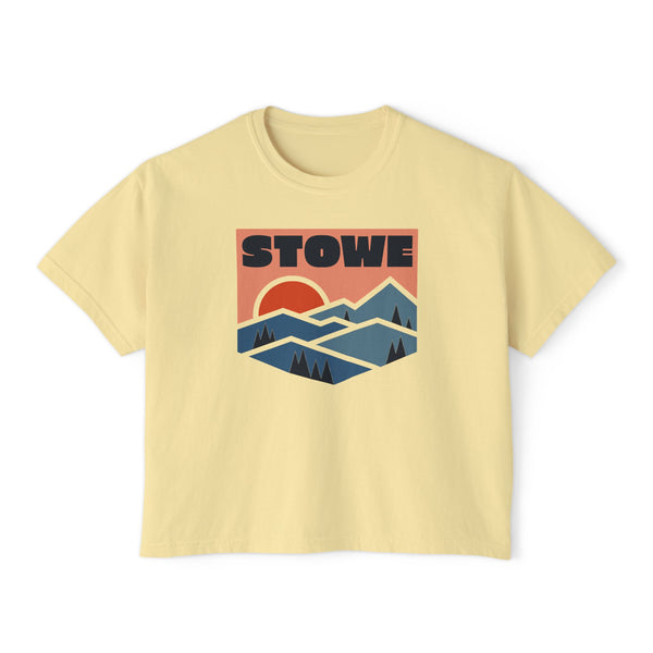 Women's Stowe, Vermont Boxy Graphic Tee - Slightly Cropped