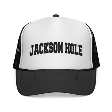 Jackson Hole, Wyoming Collegiate Style Trucker Hat - 0