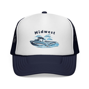 Buy dark-navy Midwest Wakeboard Boat Trucker Hat