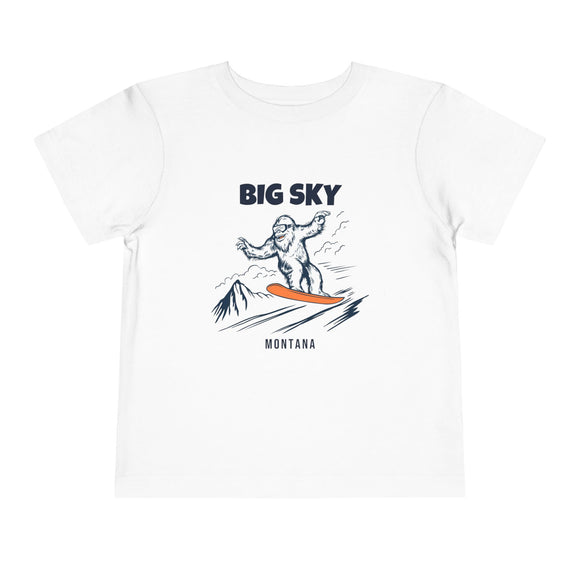 Big Sky, Montana Yeti Snowboard Toddler Tee