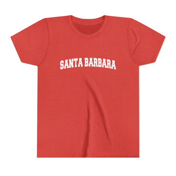 Buy heather-red Santa Barbara, California Youth Graphic Tee - Kids Santa Barbara T Shirt