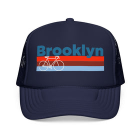 Buy dark-navy Brooklyn, New York Trucker Hat - Foam Brooklyn Bike Cap