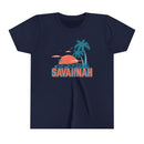 Savannah, Georgia Youth Shirt - Retro Palm Tree Savannah Kid's T-Shirt-4