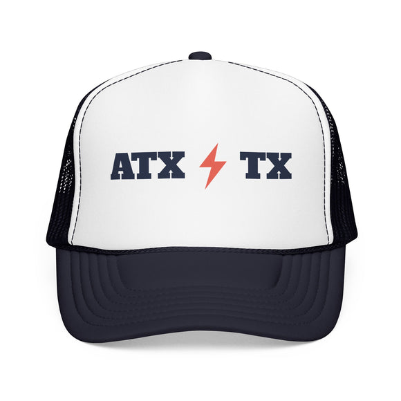 Austin, Texas Retro Trucker Hat - Lightning Foam Cap
