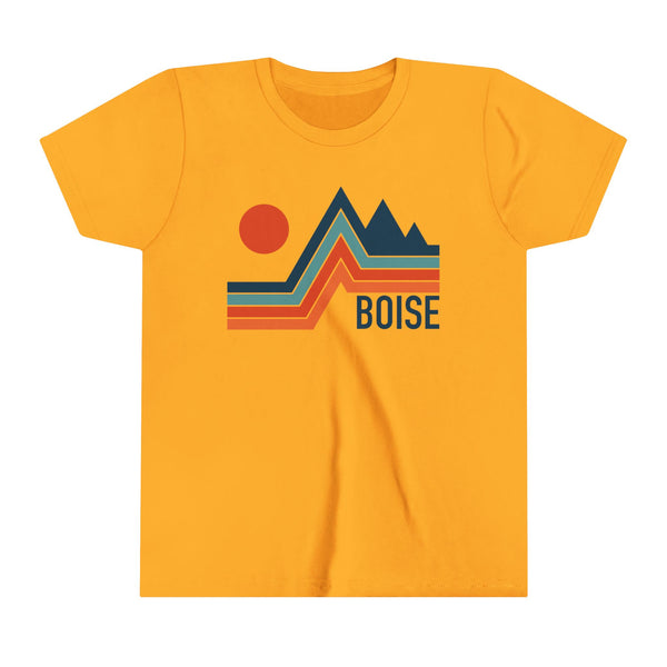Boise, Idaho Youth Shirt - Retro Mountain Boise Kid's T-Shirt