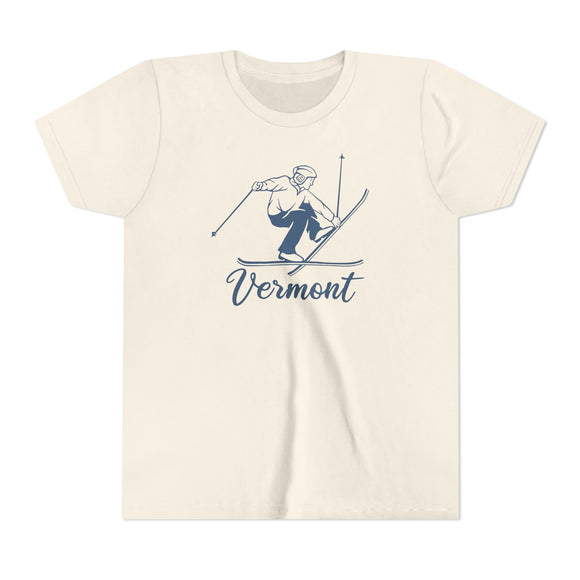 Vermont Youth Vintage Snow Ski Graphic Tee - Kids T Shirt