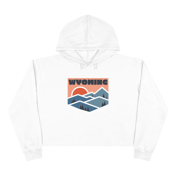 Women's Wyoming Crop Hoodie - Premium Mountain Crop Wyoming Sweatshirt