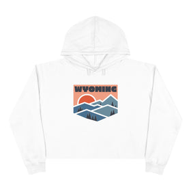 Women's Wyoming Crop Hoodie - Premium Mountain Crop Wyoming Sweatshirt