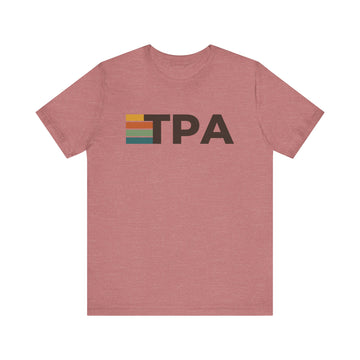Buy heather-mauve Tampa, Florida tee - TPA t shirt retro stripes