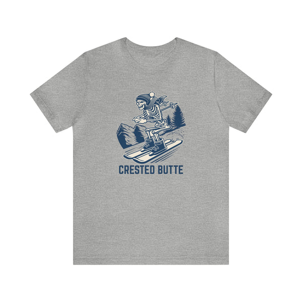 Crested Butte, Colorado T-Shirt - Skeleton Skier Unisex Crested Butte Shirt