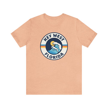 Buy heather-peach Key West, Florida T-Shirt - Retro Unisex Key West Shirt - Wave Circle