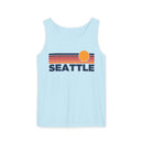Seattle, Washington Retro Sunstripe Tank Top | Comfort Colors - 100% Cotton-4