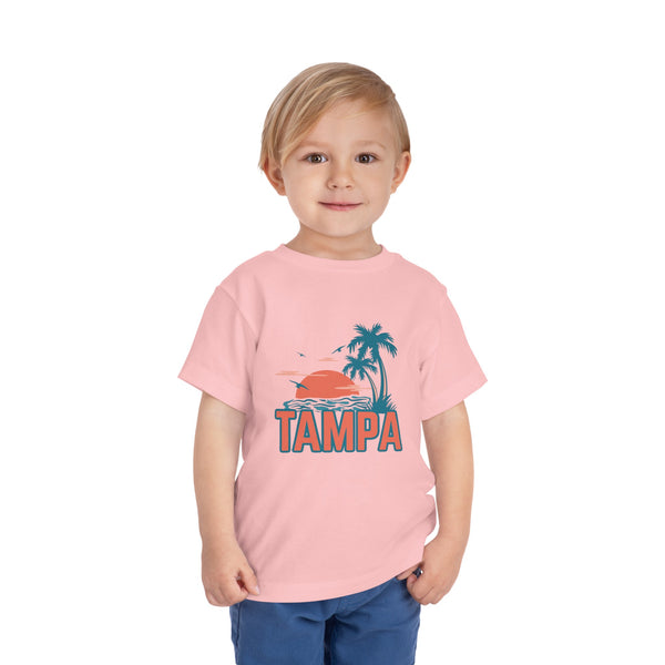 Tampa, Florida Toddler T-Shirt - Retro Palm Tree Toddler Tampa Shirt