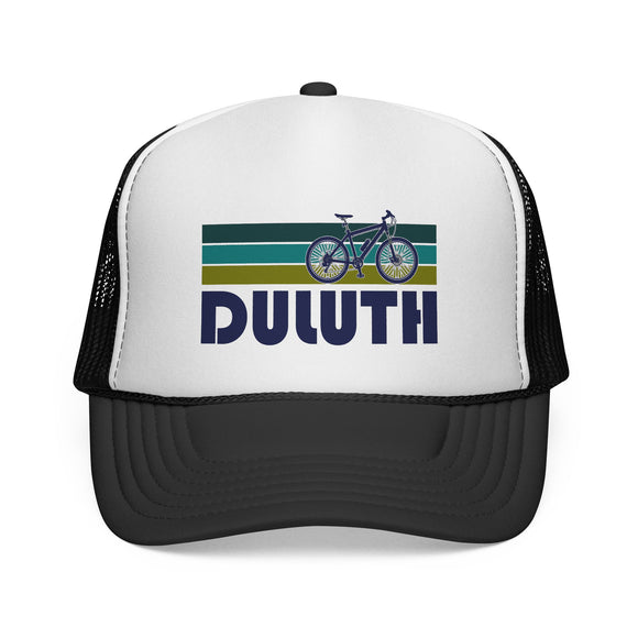 Duluth, Minnesota Retro Bike Trucker Hat - Vintage Style Duluth Cap