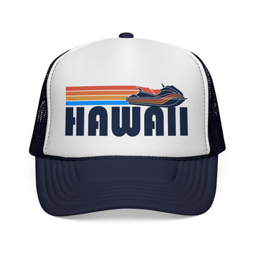 Buy dark-navy Hawaii Retro PWC Boating Trucker Hat - Vintage Style Hawaii Cap