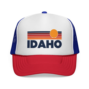 Idaho Retro Sun Trucker Hat - Vintage Style Idaho Cap