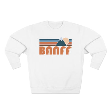 Buy white Premium Banff, Canada Retro Mountain Graphic Sweatshirt