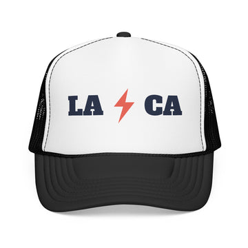 Los Angeles, California Retro Trucker Hat - Lightning Foam Cap - Lightning - 0